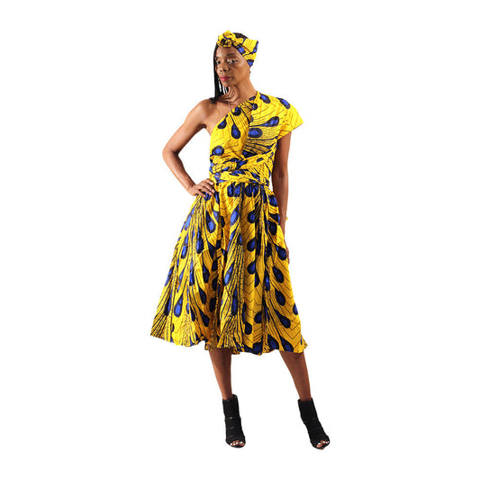 AFRICAN PRINT SHORT INFINITY DRESS