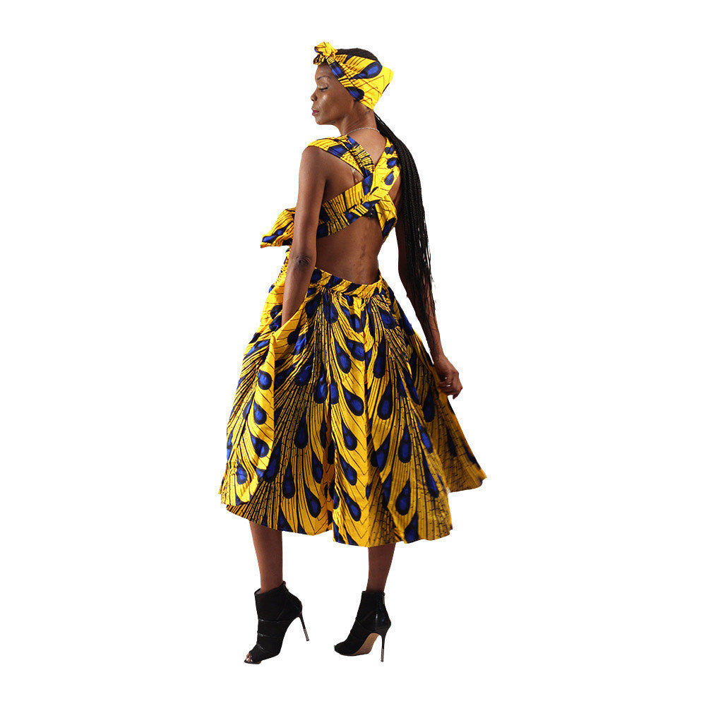 AFRICAN PRINT SHORT INFINITY DRESS