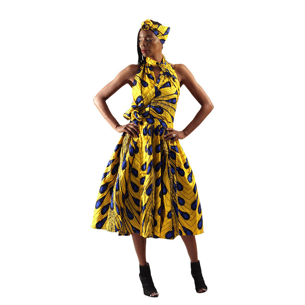 AFRICAN PRINT SHORT INFINITY DRESS