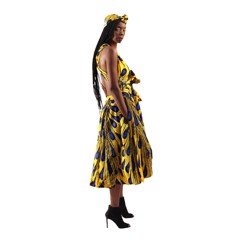 AFRICAN PRINT SHORT INFINITY DRESS