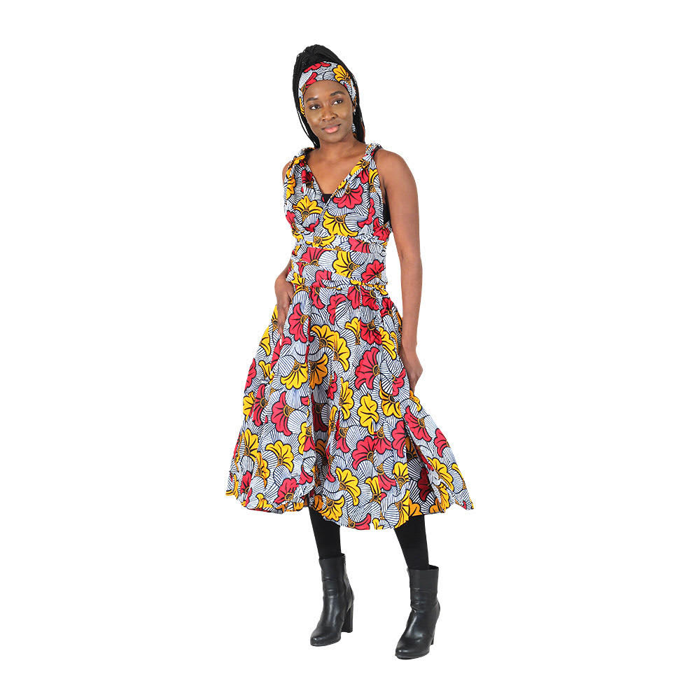 AFRICAN PRINT SHORT INFINITY DRESS